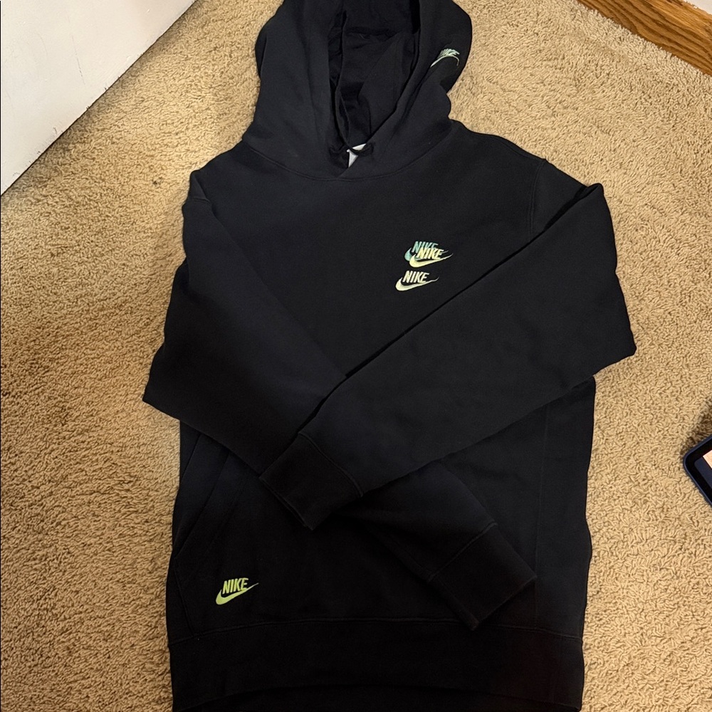 Nike Black Hoodie with Neon Accents